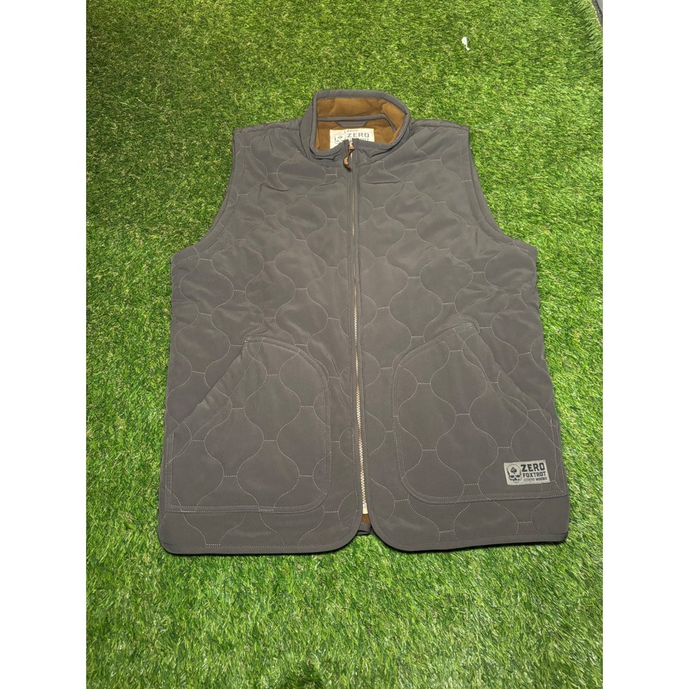 Zero Foxtrot Corps Woobie Vest Mens Large Gray Quilted Fleece Lined Tactical Zip